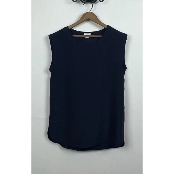 J.Crew Tops - J.Crew Womens Navy Blue Sleeveless Blouse Round Neck Shell B7682 Small